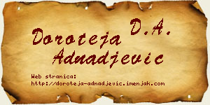Doroteja Adnađević vizit kartica
